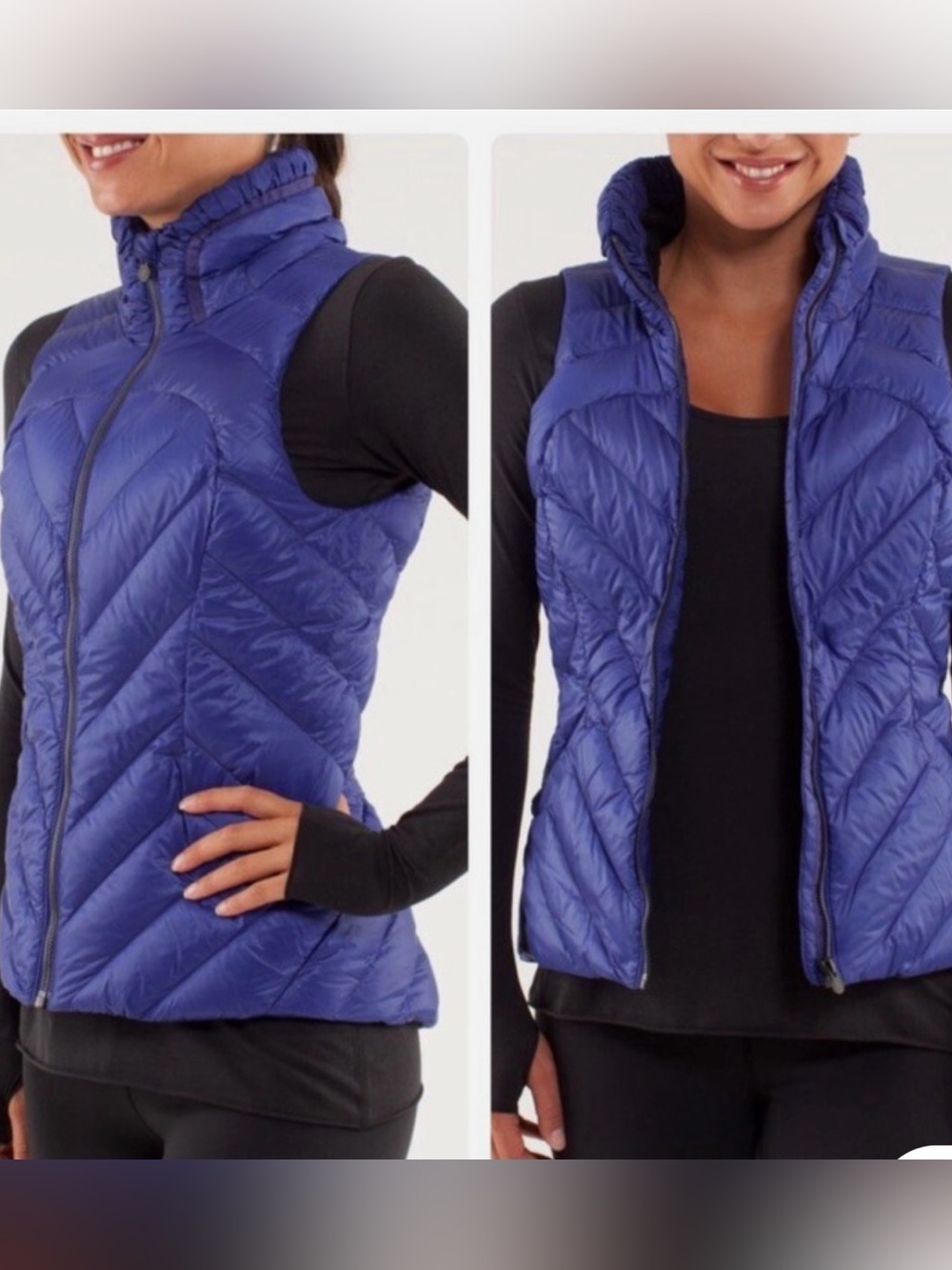 Lululemon Royal Blue/Purple Quilted Puffer Vest - Women Size 4